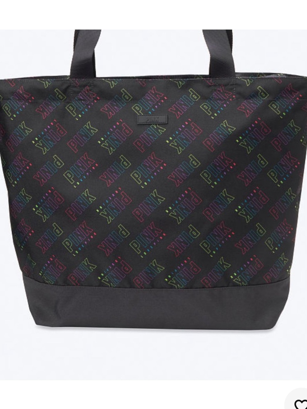 PINK Victoria's Secret Black Tote with Neon Logo Print